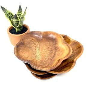 Boho MCM Monkey Pod Flower Trays Plates